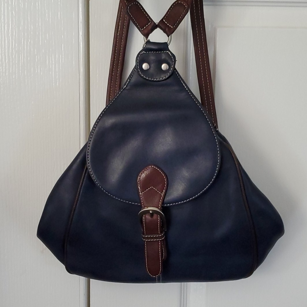 Tignanello handbag/backpack dark blue